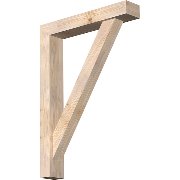 Ekena Millwork Traditional Block Smooth Bracket w/ Offset Brace, Douglas Fir, 5 1/2"W x 30"D x 42"H BKT0604X30X42TRA05SDF - main